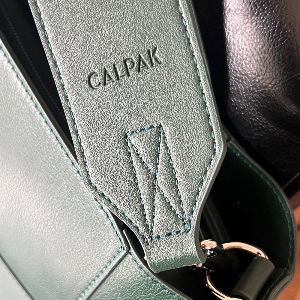 Calpak Haven 16 inch Forest Green Leather Tote - Picture 4 of 10
